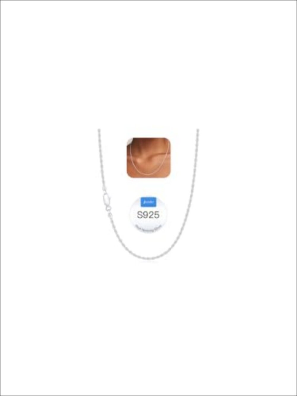 2mm Rope Chain 925 Sterling Silver Necklace 14K Gold Plated Women's
